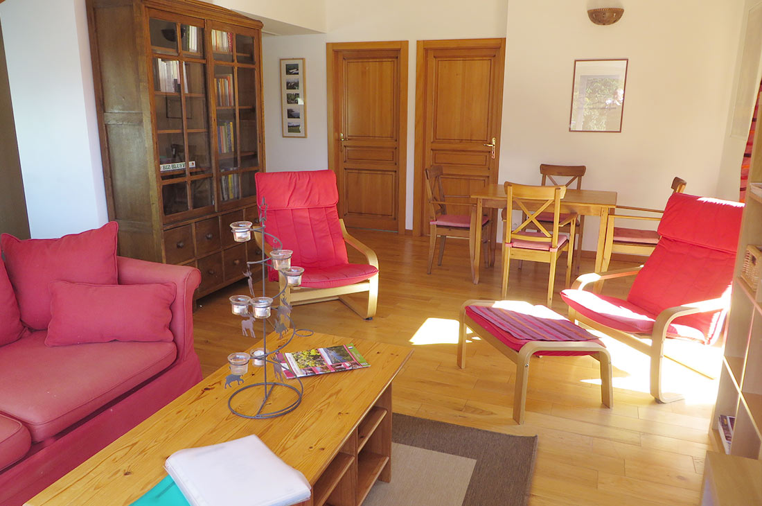 Appartement l'Aviron : séjour avec vue sur le lac