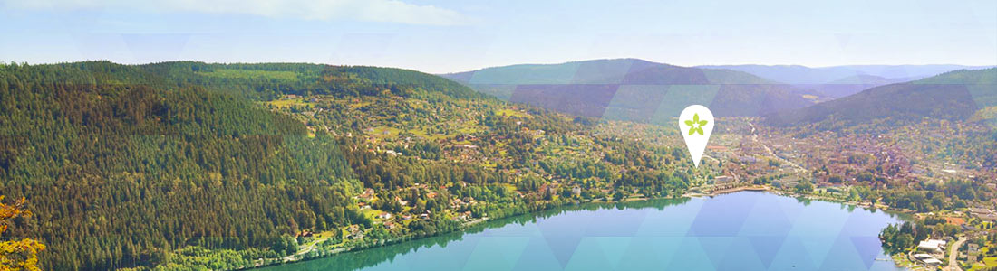 Le chalet de warren : situation proche du bord du lac de Gérardmer et proche du centre ville